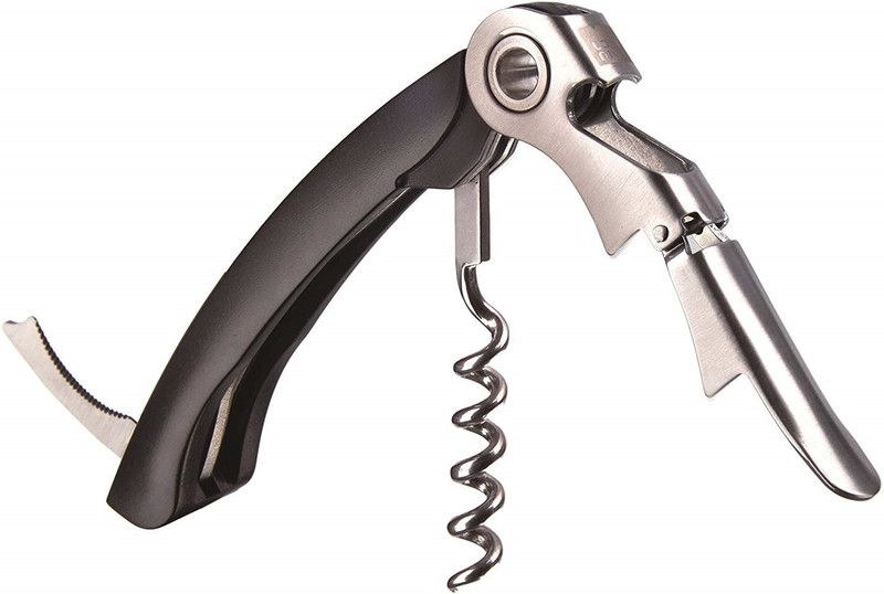 play run Corkscrew with Foil Cutter and Bottle Opener - Black Doubled Hinged Waiters Wine Key Bottle Opener with Foil Cutter Bottle Opener  (Pack of 1)
