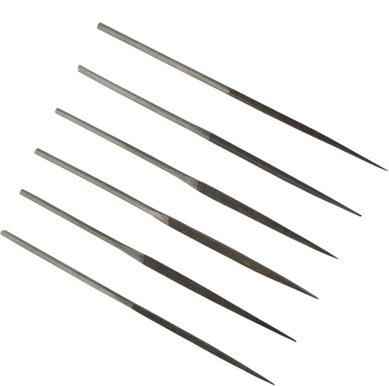Luxuro File Needle (Set Of 6 Pcs) In Plastic Pouch 14 Cm Economy Knife Sharpening Steel  (Steel)
