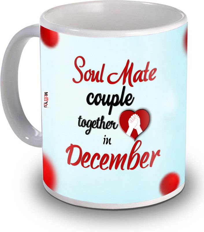 ME&YOU Soul Mate couple together in December Printed Ceramic Coffee Ceramic Coffee Mug  (325 ml)