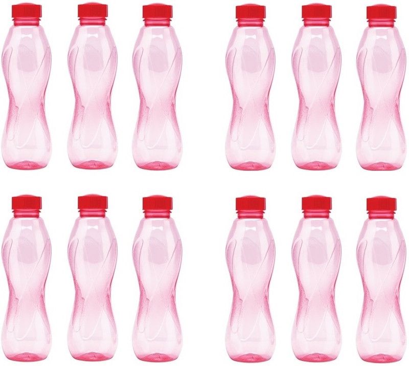 MILTON Oscar 1000 ml Bottle  (Pack of 12, Pink, PET)