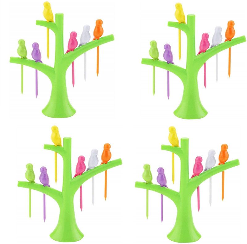 Right Traders Plastic Fruit Fork Set  (Pack of 4)