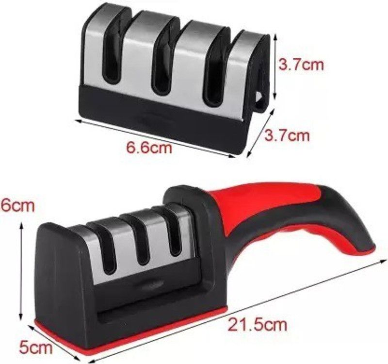 Riddhi Enterprise 3 Slots Knife Sharpener Tool, 1 Piece (Random Colors) Knife Sharpening Steel (Plastic) Knife Sharpening Steel  (Plastic)