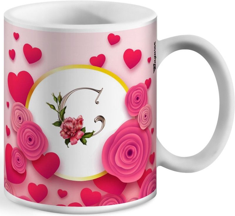 Wagwan Letter C Alphabet Best Gift for Boy Friend Special Birthday Gift For Girlfriend 603 Ceramic Coffee Mug  (350 ml)