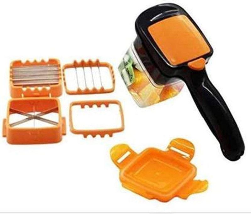 SPIRITUAL HOUSE Vegetable Slicer Dicer Chopper 5 in 1 Multi-Function Slicer Vegetable & Fruits Cutter, Dicer Grater & Chopper, Peeler with Container Onion Cutter Kitchen Accessories Vegetable & Fruit Grater & Slicer  (1 Set)