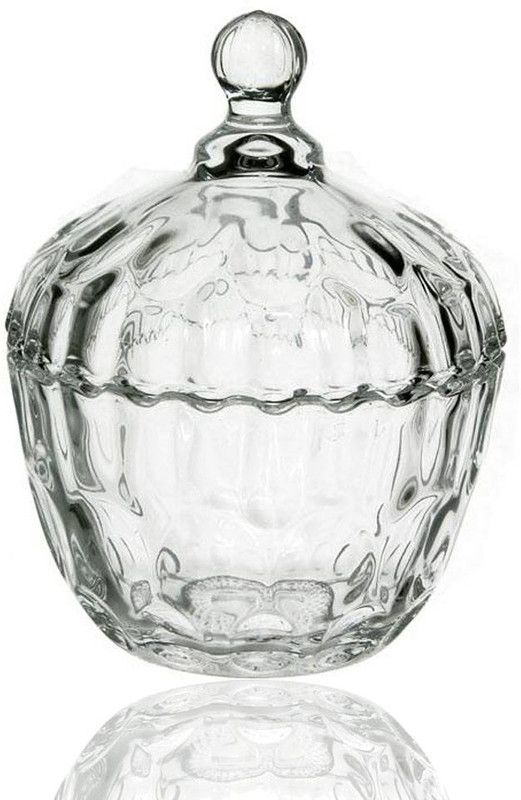 SAFESEED Glass Candy Bowl Latest Glass Candy Bowl With Lid Glass Candy Bowl, Kitchen Storage Organizer  (Pack of 1, Clear)