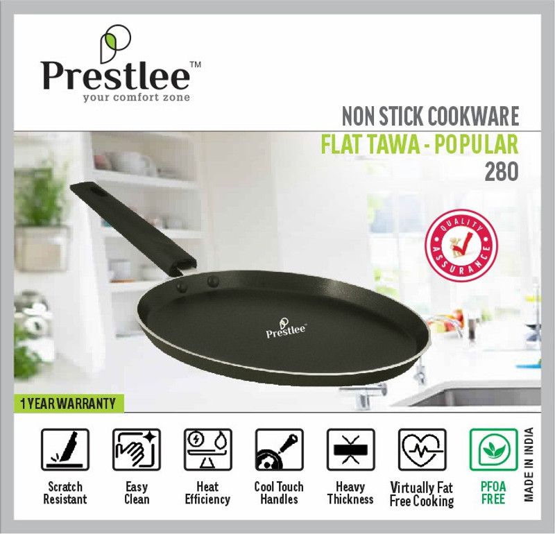 Sabari Prestlee PNFT-0004 Non-Stick Cookware/Fry Pan Tawa/Tawa Roti Pan/Nonstick Pan Tawa 28 cm diameter  (Aluminium, Non-stick)