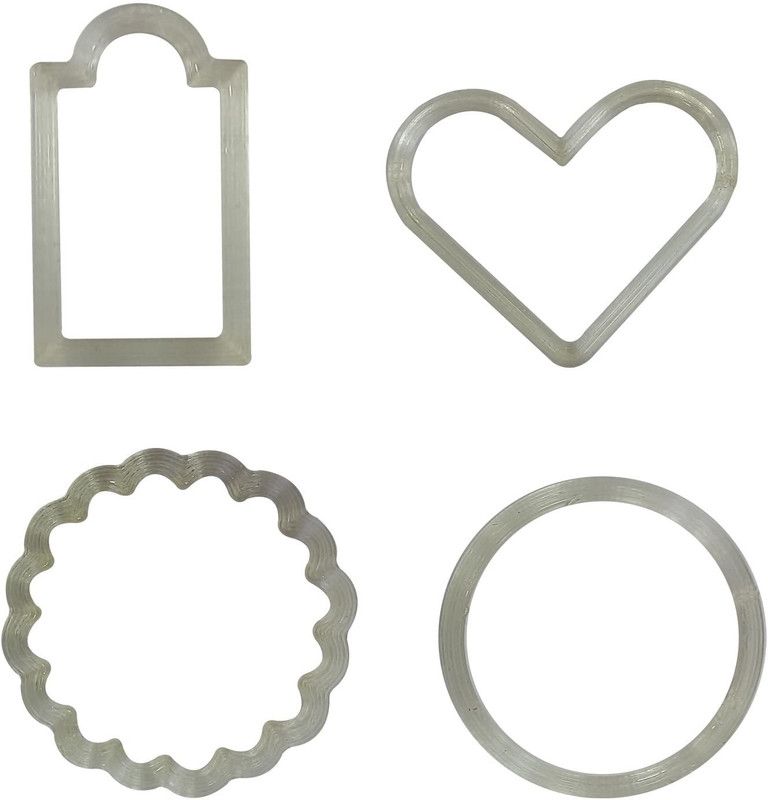 JSA Gift Tag Cutter Set Plastic Fondant Cutter Gumpaste Cookie Cutter  (Pack of 4)