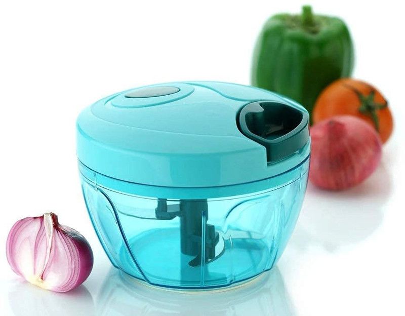 Saule Make in India Plastic Medium Handy Turbo Chopper 350 ML with 3 Blades Vegetable & Fruit Chopper  (1)