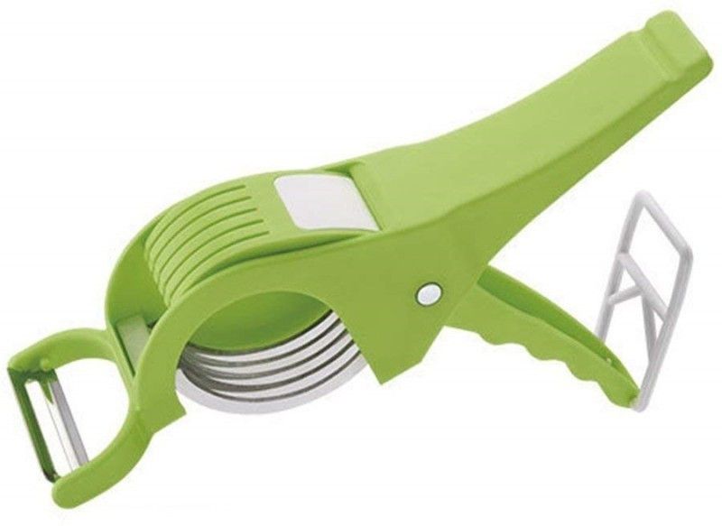 PRAMUKH 2 In 1 Vegetable & Fruit Cutter & Straight Peeler  (Green)