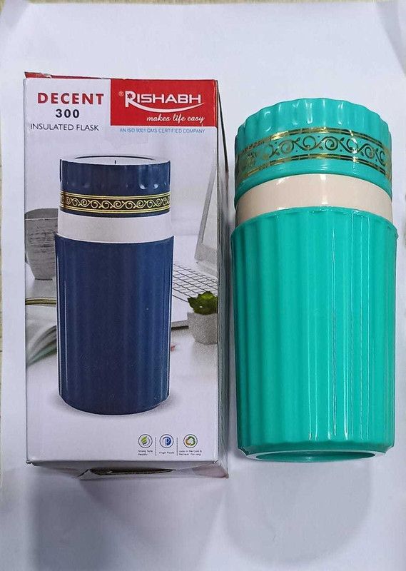 RISHABH DECENT 300 ML INNER STAINLESS STEEL FLASK GREEN 300 ml Flask  (Pack of 1, Green, PET)