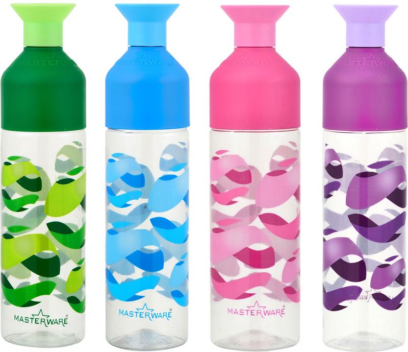 masterware Crown 1000 ml Bottle  (Pack of 4, Multicolor, PET)