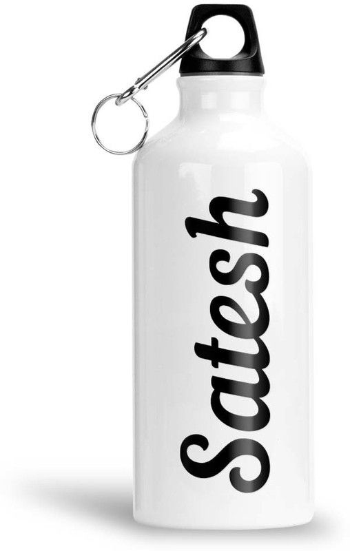 Furnish Fantasy Aluminium Water Bottle 750ml - Best Gift for Happy Birthday, Return Gift, Satesh 750 ml Bottle  (Pack of 1, White, Black, Aluminium)