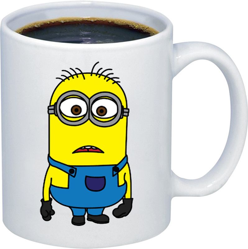 ADITI Designs Cute Cartoon Characters Print Designer Ceramic Coffee Mug  (325 ml)