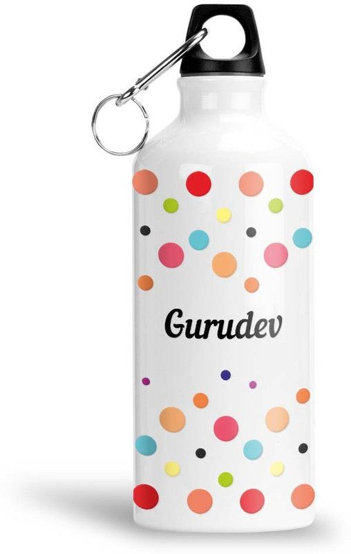 Furnish Fantasy Colorful Dots Aluminium Bottle - Best Happy Birthday Gift for Kids, Gurudev 600 ml Bottle  (Pack of 1, Multicolor, Aluminium)