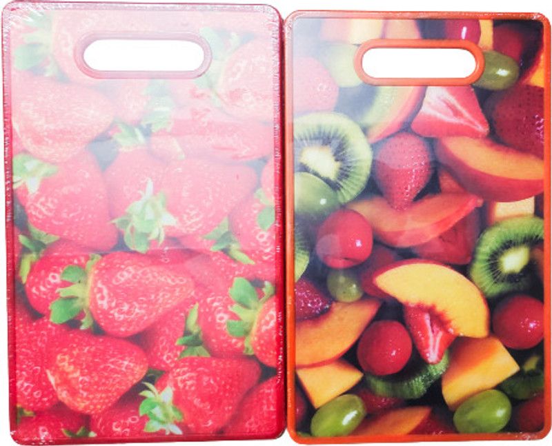 SHASHI KALA Microfibre, Crystal, Plastic Cutting Board  (Red Pack of 2)