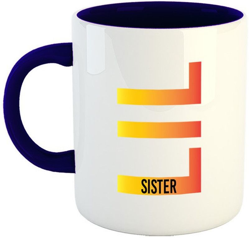 iKraft 3 Tone Coffee Printed Design - Little Sister | Elegant | Best Gift For Sister, Behen and Coffee Lovers, Tea Cup – 11oz Ceramic Coffee Mug  (325 ml)