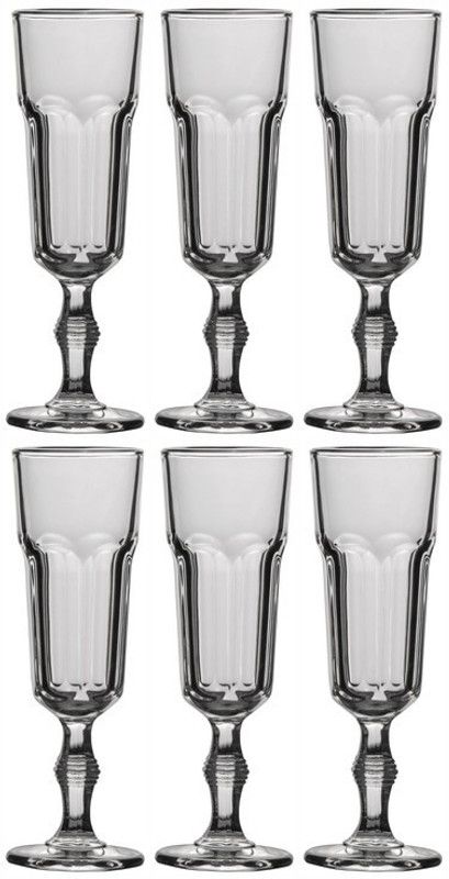 Goodhomes (Pack of 6) yjsk-3205 Glass Set Champagne Glass  (160 ml, Glass, Clear)