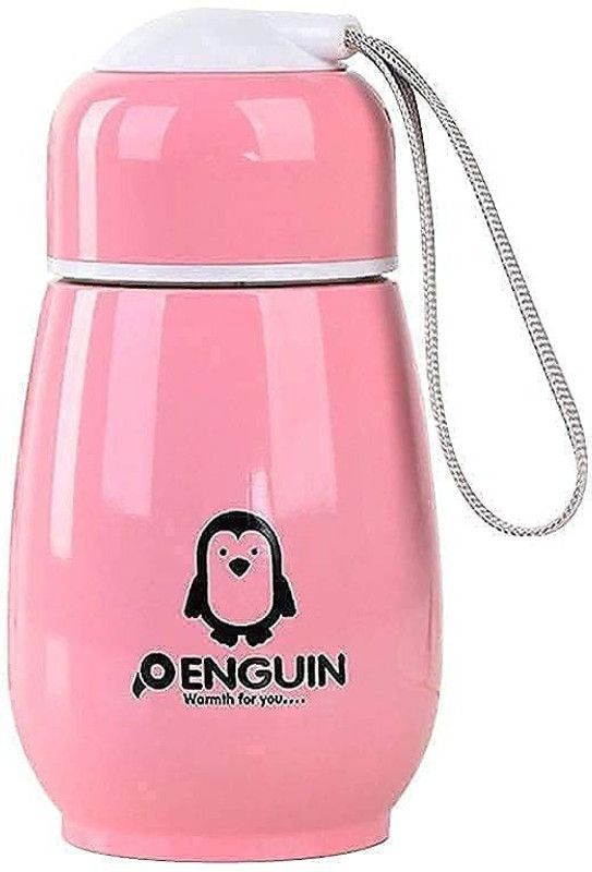 JAGRUTIBEN KAPADIYA WITH JK DEVICE Penguin Thermos Bottle Stainless Steel Vacuum Cup Flask Mug Kids 150 ml Bottle  (Pack of 1, Pink, Steel)