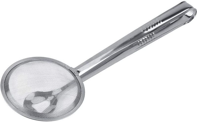 DEPISHA DEPISHA ENTERPRISE 2 in 1 Fry Tool Filter Spoon Strainer With Clip Stainless Steel Snack Fryer,Filter Spoon with Clip /Multi-functional Oil Mesh Colander/Kitchen Serving Tongs 15 cm Roasting Tongs (Pack of 1) Colander  (Steel Pack of 1)