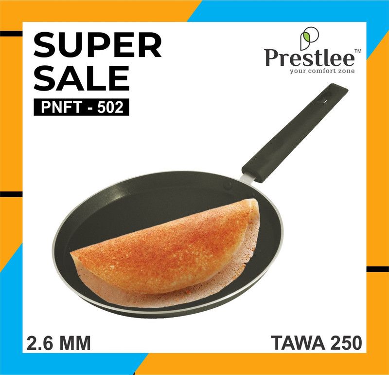 Sabari Prestle PNFT-502 Non-Stick Coated Cookware Set/dosa tawa non stick pan flat/Tawa Tawa 25 cm diameter  (Aluminium, Non-stick)