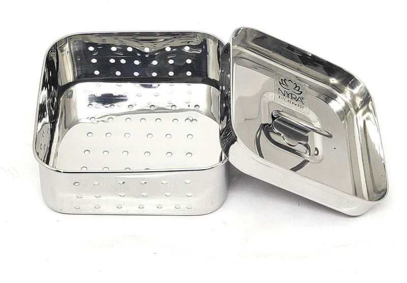 Nyra ® Stainless Steel Square Shaped Paneer Maker/Mould (Small) with Top Press Lid Strainer  (Silver Pack of 1)