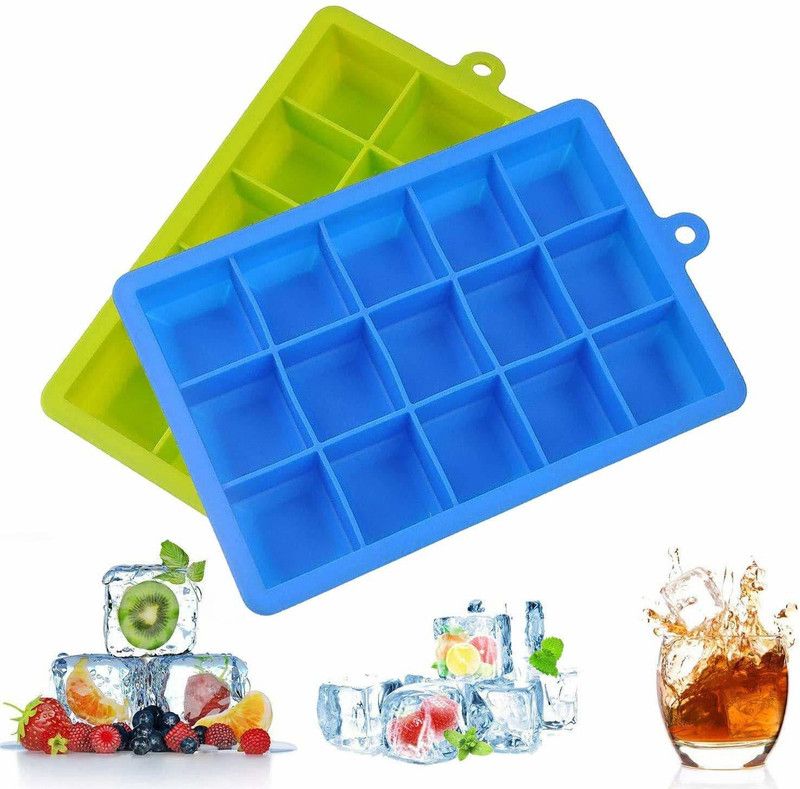 FLOSTRAIN Multicolor Silicone Ice Cube Tray  (Pack of2)