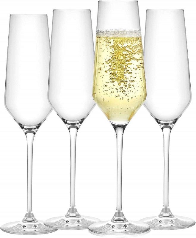 DHAIVAT (Pack of 2) Glasses Crystal Premium Champagne Wine Glasses,Perfect for Red or White Glass Set Champagne Glass  (160 ml, Glass, Clear)