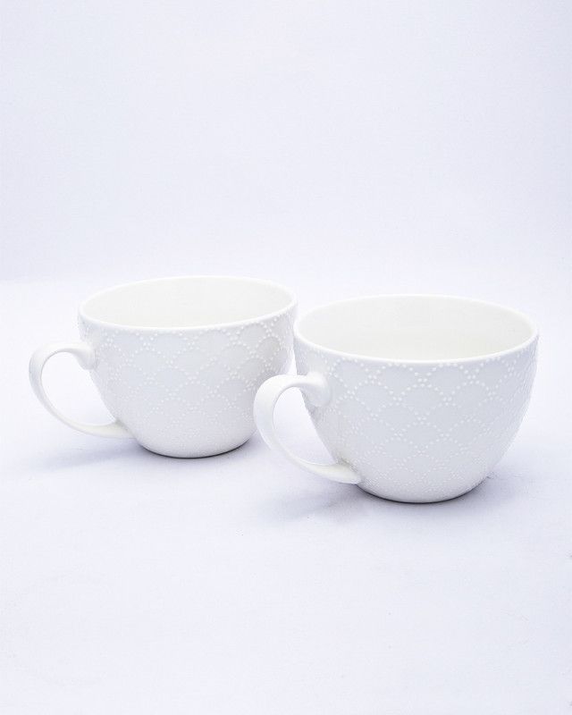 MARKET 99 Pack of 2 Ceramic Ceramic Coffee Cups and Mugs -Tea Cups, Coffee Cups Set for Daily use Home Set of 6 Ceramic Tea Cups Perfect Tea Set for Kitchen  (White, Cup)