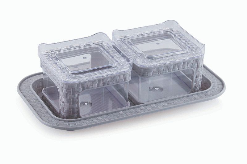 Liza Plastic Utility Container - 200 ml  (Pack of 3, Grey)