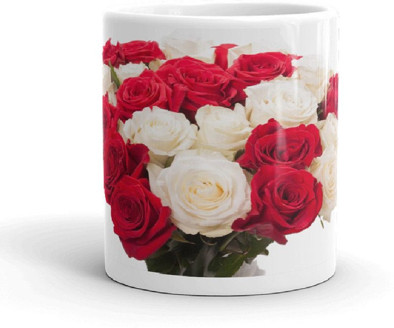 Love Rose Day Gifts For Girlfriend For Birthday Special Valentine Gift 320Ml Ceramic Coffee Mug  (320 ml)