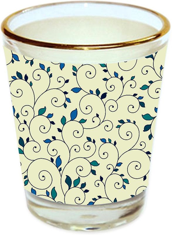 Sri Sai Shopping vodka shot glass multicolor floral design with golden rim for home and bar accessories 40ml (style-10128) Glass Shot Glass  (40 ml, Glass, Multicolor)