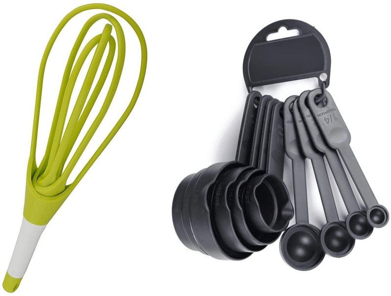 SPIRITUAL HOUSE Kitchen Tool Set Whisk & 8 Piece Measuring cup and Spoon set Kitchen Tool Set Kitchen Tool Set  (Multicolor, Whisk, Baking Tools)