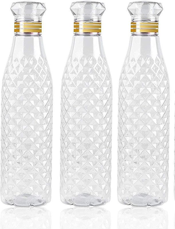 asian deals CRYSTAL CLEAR WATER BOTTLE 1000 ml Bottle  (Pack of 3, Multicolor, PET)