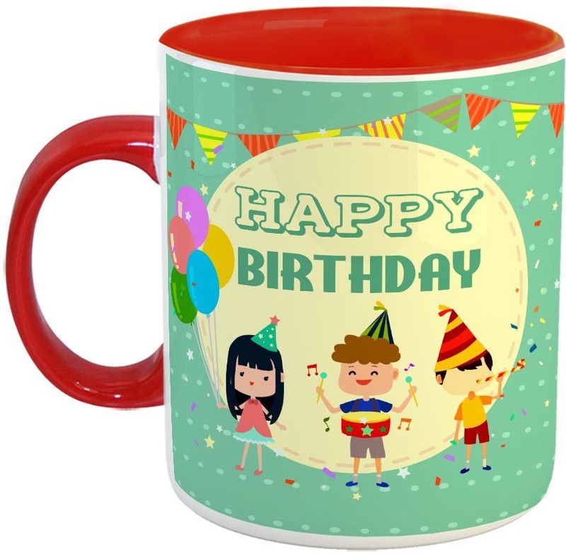 FABTODAY Happy Birthday to you Coffee - Best Gift for Birthday - Color - Red (0326) Ceramic Coffee Mug  (350 ml)