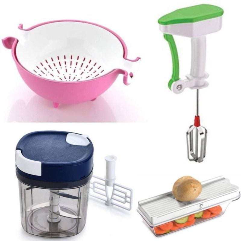 JAYKAR KITCHEN TOOL SET MULICOLOUR COMBO Kitchen Tool Set  (Multicolor, Chopper, Blender, Slicer, Strainer)