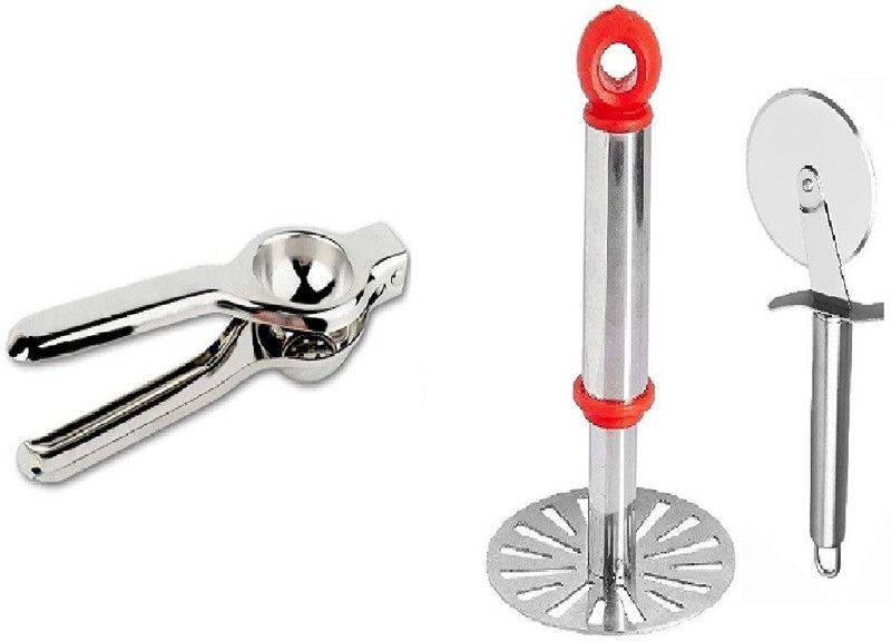 UBIKA KITCHEN Premium Kitchen Tools Set - PIZZA CUTTER_LEMON CRUSHER_MASHER Kitchen Tool Set  (Cutter, Masher, Crusher)