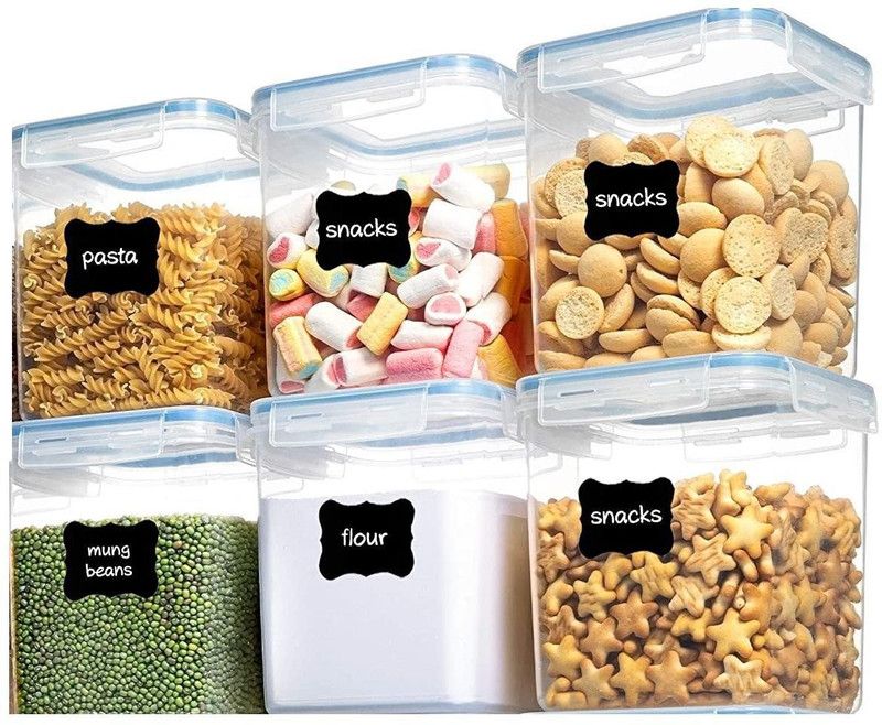 RAAGEE SKI Plastic Grocery Container - 2050 ml  (Pack of 6, Clear)