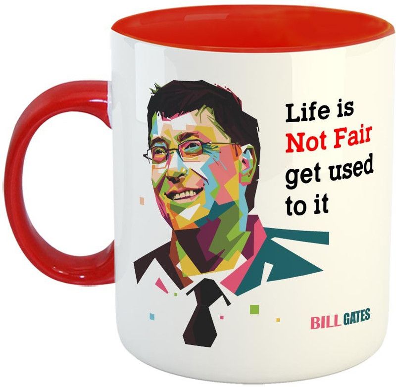 FABTODAY Life is Not Fair get used to it Coffee - Best Motivational qoute mug for Friend , Brother, Sister, Co-worker - Color - Red Ceramic Coffee Mug  (350 ml)
