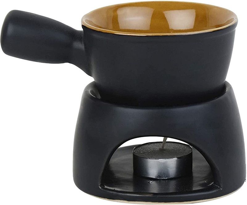 KUNYA Ceramic Fondue Set  (Black)