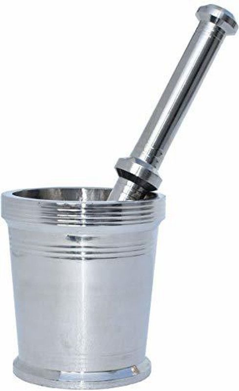 Plantex Heavy Mortar and Pestle Set/Spice Mixer for Kitchen/Khalbatta for Kitchen - Size 4 (Dia: 8.7, H: 9 cm) Stainless Steel Masher  (Pack of 1)