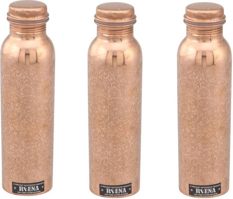 REENA Copper Bottle_3 new 2700 ml Bottle  (Pack of 3, Brown, Copper)