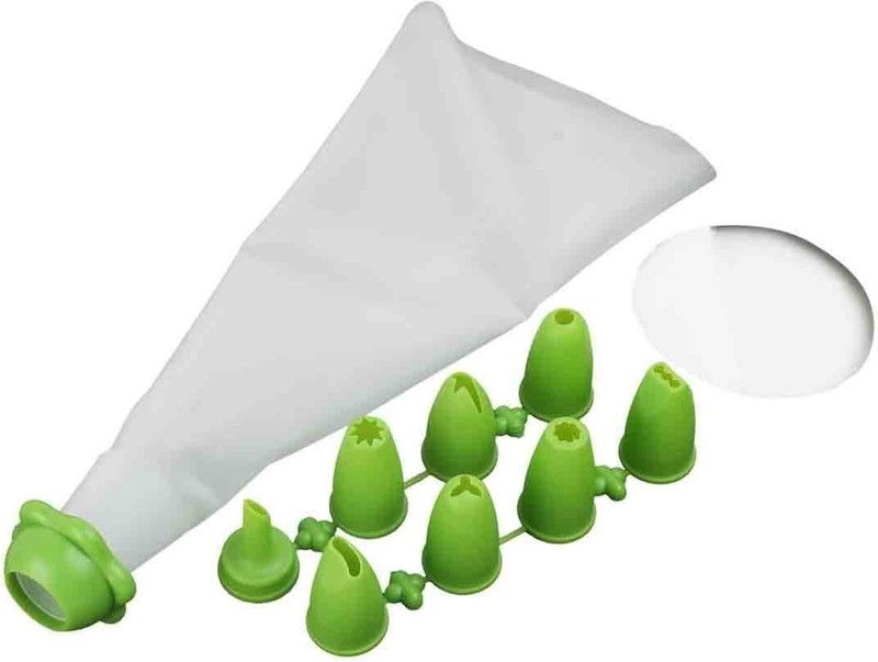 Faymon 1 x Bag & 8 x Nozzles Cake Cookie Muffin Decorator Icing Bag for Indoor ,Outdoor Kitchen Tool Set  (Food Clips)