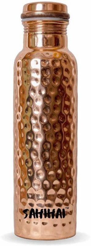 Sahi Hai Hammered Copper Water Bottle 950 ml Bottle  (Pack of 1, Copper, Copper)