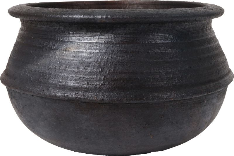 earthen fine crafts Earthen Curry Pot/clay handi/black/2 L/mitty ka bartan/kudavan/kallam Handi 2 L  (Earthenware)