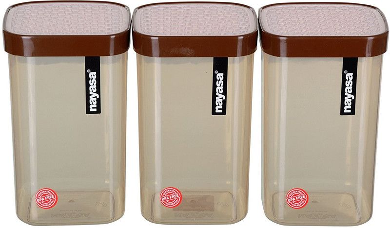 NAYASA Polypropylene Grocery Container - 1000 ml, 1500 ml, 750 ml  (Pack of 9, Beige)