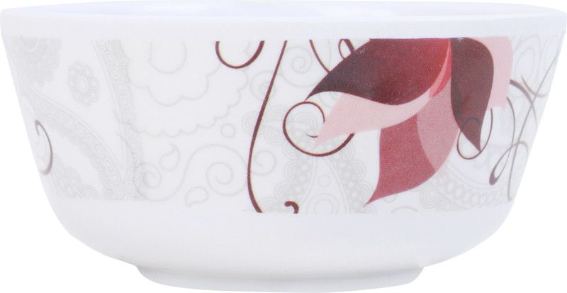 DEERIKA Melamine Serving Bowl  (Pink, White, Pack of 6)