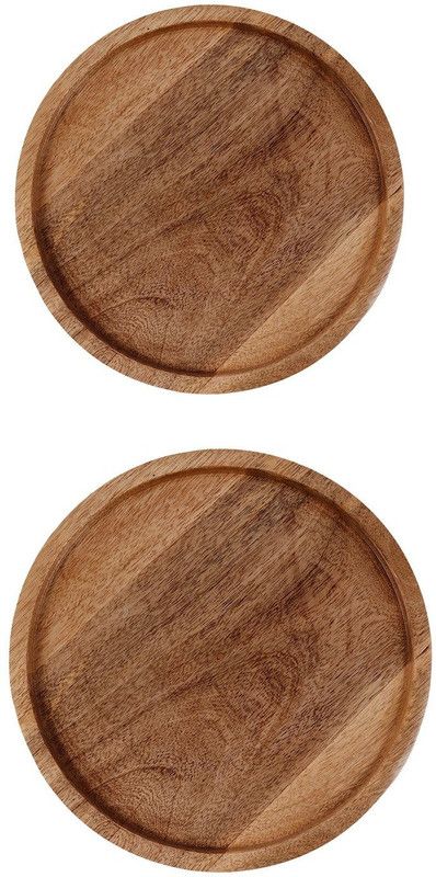 Lasaki Wooden Serving Plate/Tray Set of Two wp10 Plate, Tray Serving Set  (Pack of 2)