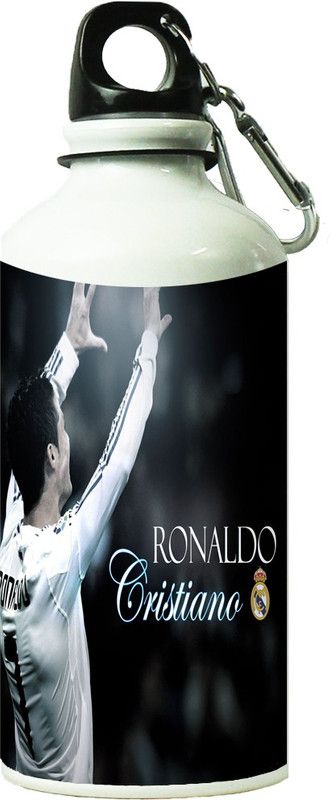 ShopBuzz White Ronaldo Sipper Bottle 600 ml Bottle  (Pack of 1, Multicolor, Steel)