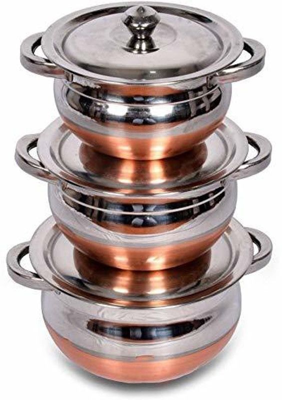 Super HK Handi 0.75 L, 1.5 L, 2.5 L with Lid  (Stainless Steel, Copper, Induction Bottom)