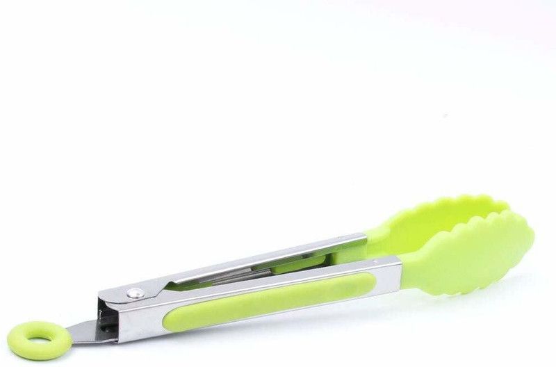 SYGA Silicone Tong Small 1 Piece Silicone Cooking Tong Small,Stainless Steel Material with Heat Resistant Premium Silicone Grip 21 cm Utility Tongs  (Pack of 1)